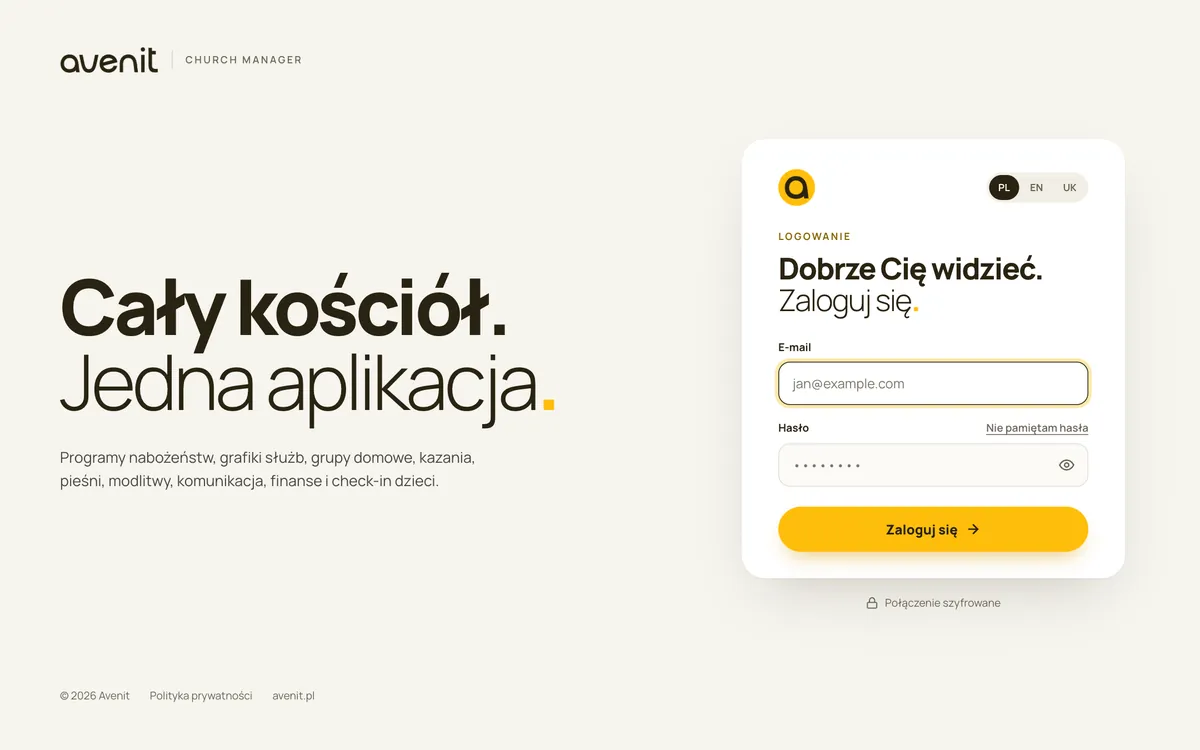 Ekran logowania