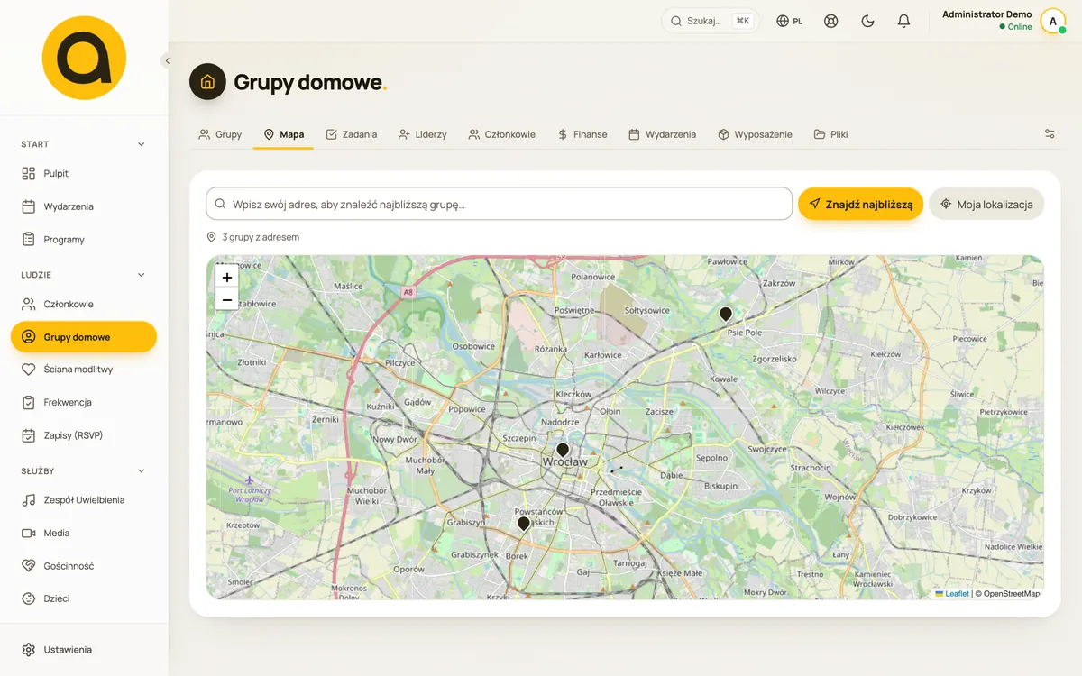 Mapa grup domowych