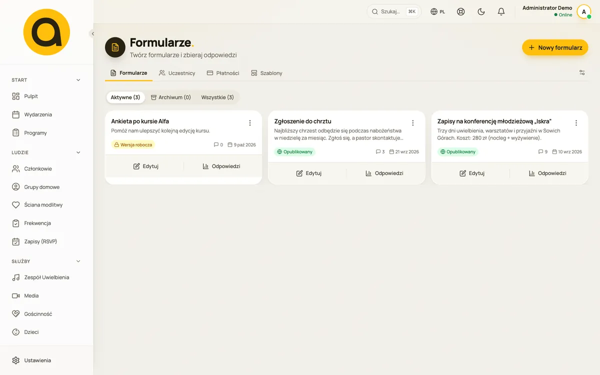 Lista formularzy